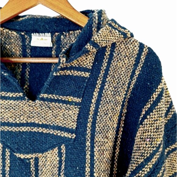 Sunspecs Striped Mexican Baja Hoodie Pullover Sz L - Boho Hippie Surfer Skater - Picture 8 of 12